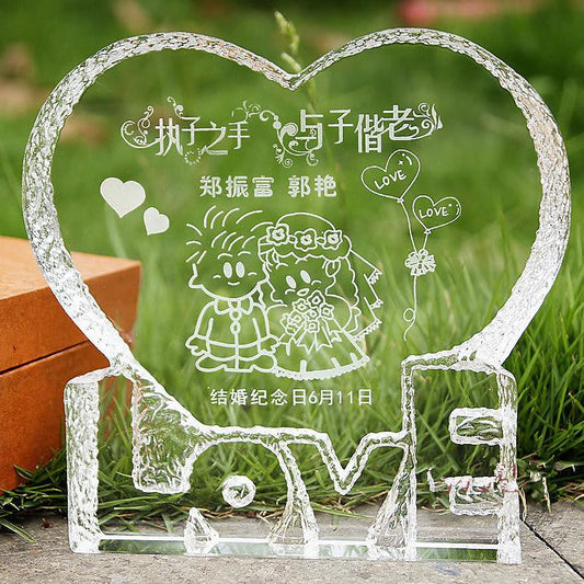 Artisanat commémoratif personnalisé Crystal Love LOVE