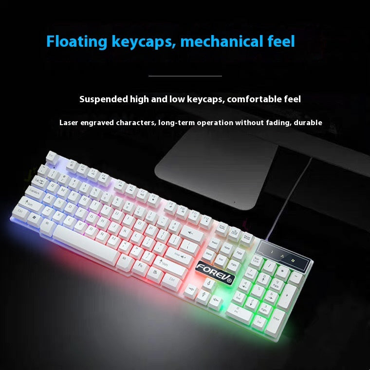 Clavier Filaire Lumineux Accessoires pour Ordinateur de Bureau et Portable