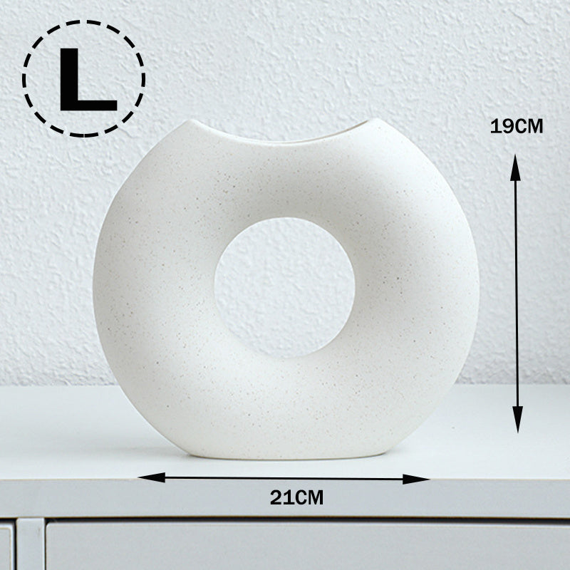 Vase en céramique style nordique, forme demi-cercle, créatif