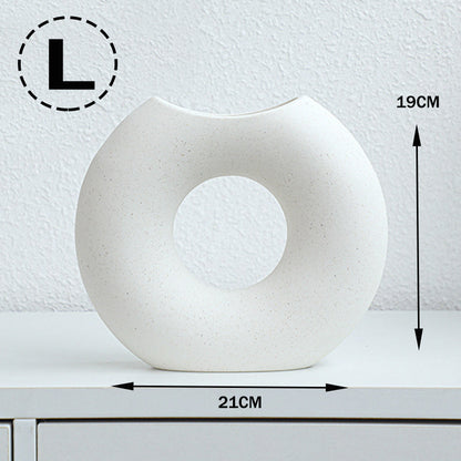 Vase en céramique style nordique, forme demi-cercle, créatif