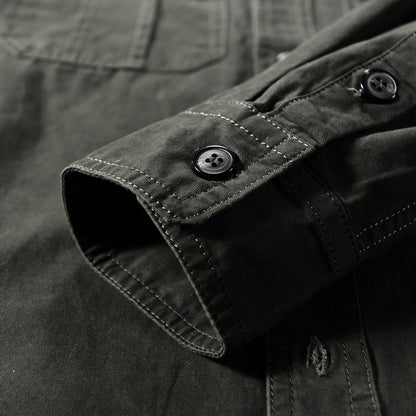 Men's Retro Fashion Casual Long-sleeved Shirt Top