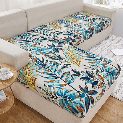 New Rainforest Leaf Sofa Seat Cover Solid Color Stretch Dustproof Printed Sofa Cover