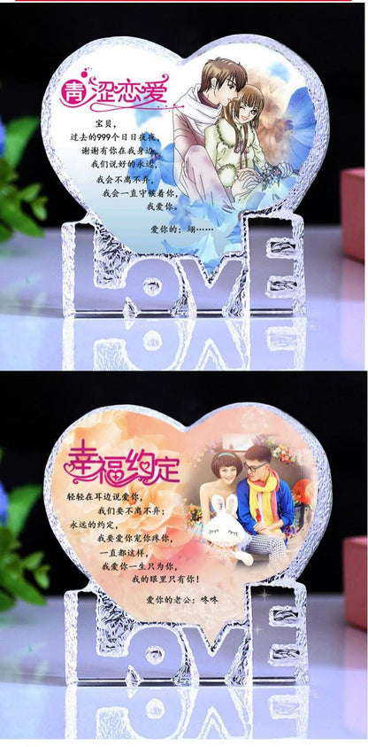 Crystal Love LOVE Personalized Commemorative Crafts