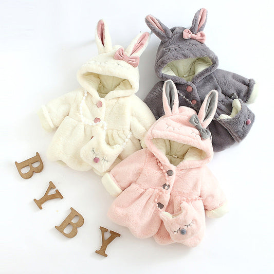 Girls' Thick Plush Coat Children's Cotton