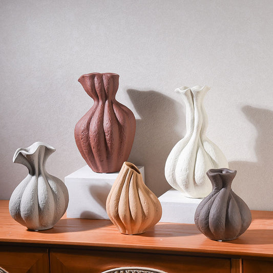 Home Decorations And Accessories Soft Decoration With Misty Style Ceramic Vase