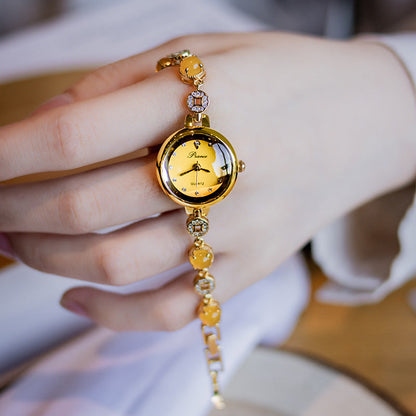 Chalcedony Jade Quartz Watch