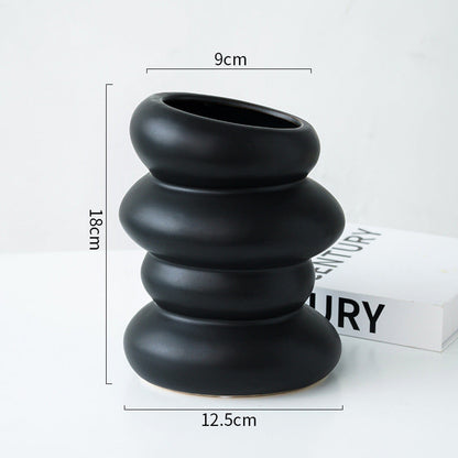 Modern Minimalist Creative And Slightly Luxury Silver Vase Ceramic Ins Style