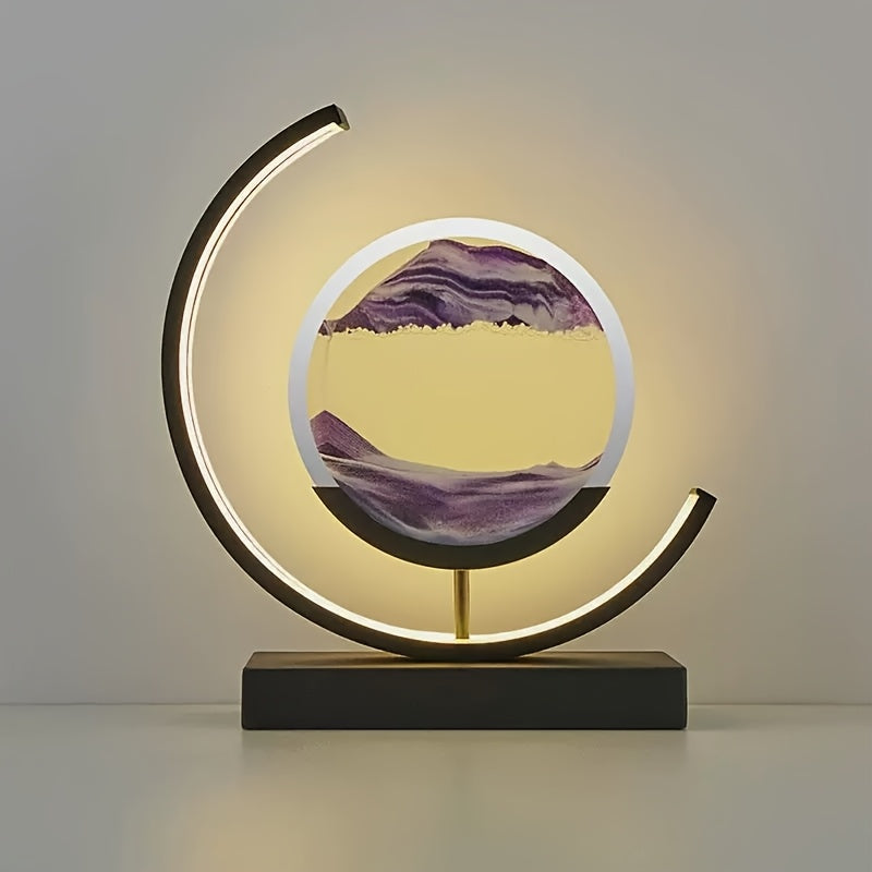 Sandscape Hourglass Table Lamp – Moving Sand Art LED Gift Light for Decor