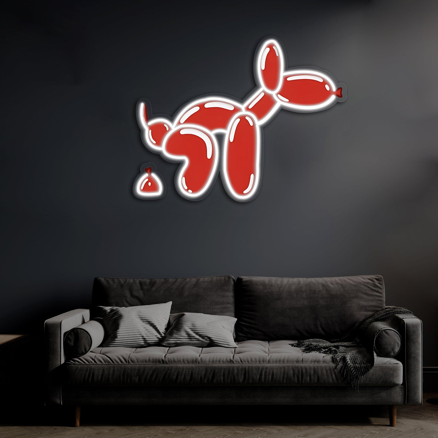 UV Printed Dog Neon Sign, Neon Wall Art, Neon Light Sign, UV Print Neon Sign