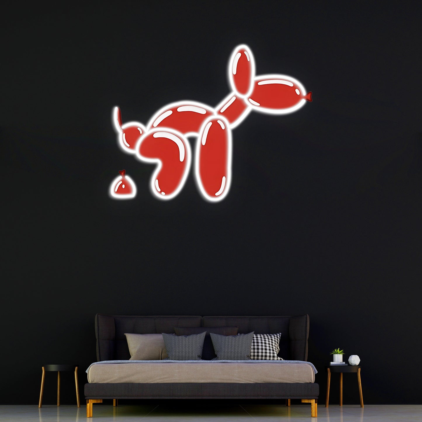 UV Printed Dog Neon Sign, Neon Wall Art, Neon Light Sign, UV Print Neon Sign