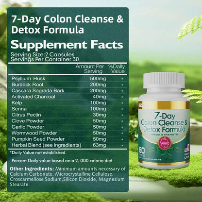 7 Day Colon Cleanse and Detox Formula Capsules