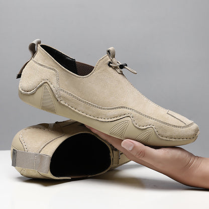 Leather Casual Men's Shoes Breathable Slip-on