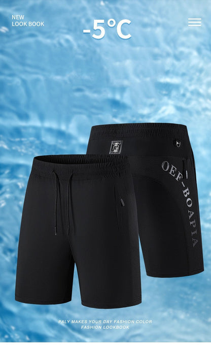 Ice Silk Shorts Men's Thin Loose Oversized Track Pants