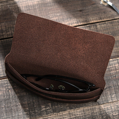 Convenient Leather Case For Horse Outdoor Travel Glasses Storage