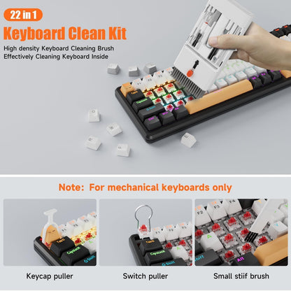 Kit Keyboard Cleaner Brush, 22-In-1 Multi-Function Laptop Cleaner Tool For Macbo