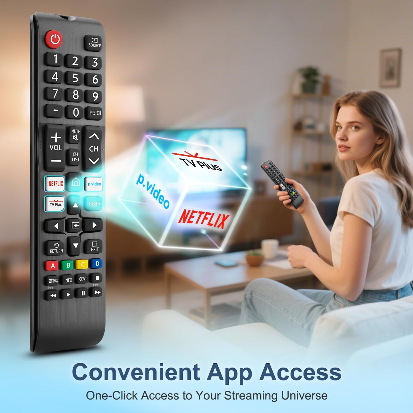 Universal Samsung TV Remote Control Replacement - Compatible with All Samsung Smart Frame TVs