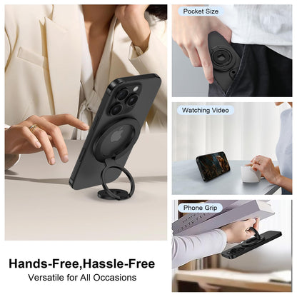 Magnetic Phone Ring Holder - Dual-Sided Finger Grip Kickstand for iPhone 17 16 15 and Samsung