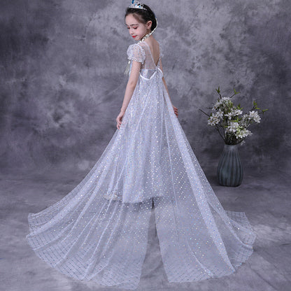 Girl's sequined gauze dress