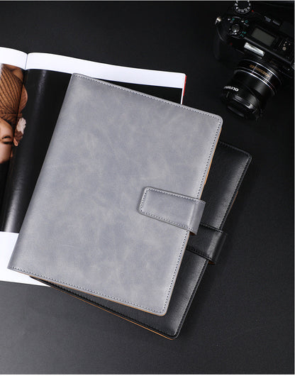 A5 leather buckle 6-hole clip notebook