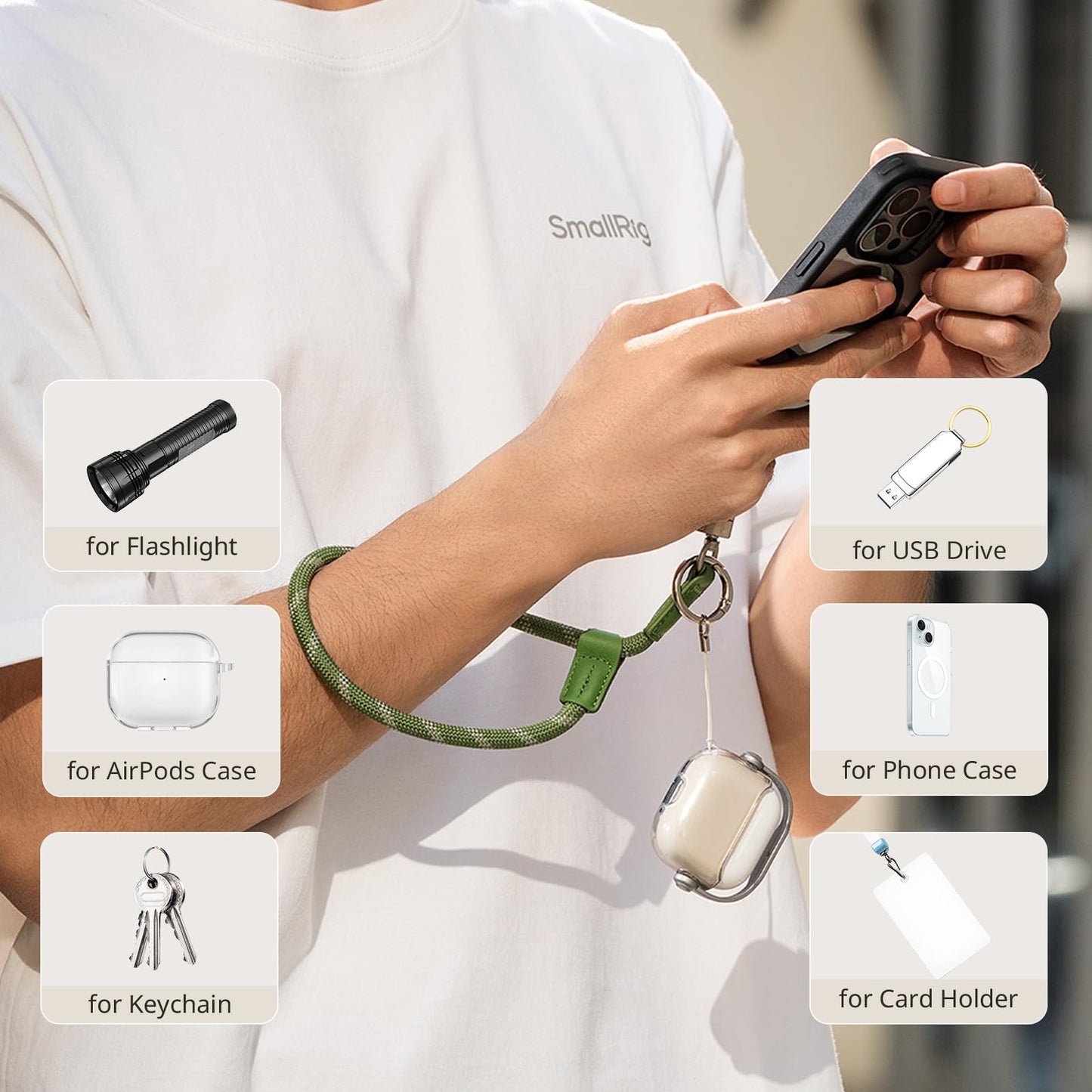 Dragonne de téléphone 38cm - Dragonne en cuir et nylon pour smartphones
