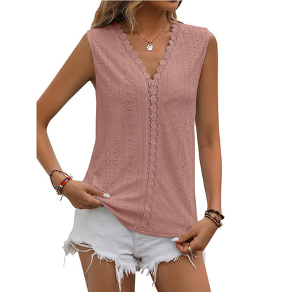 Women's Lace V-Neck Hollow Vest