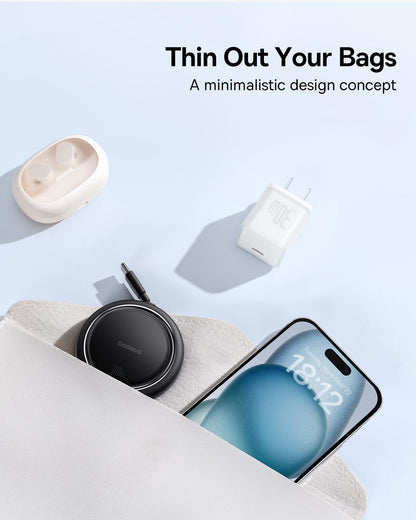USB-C to USB-C Cable 100W Retractable - 5A Fast Charging 4-Stage Length Adjustable