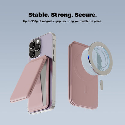 Wallet & Stand — Slim Vegan Leather Card Holder with N52 Magnets for iPhone 17/1