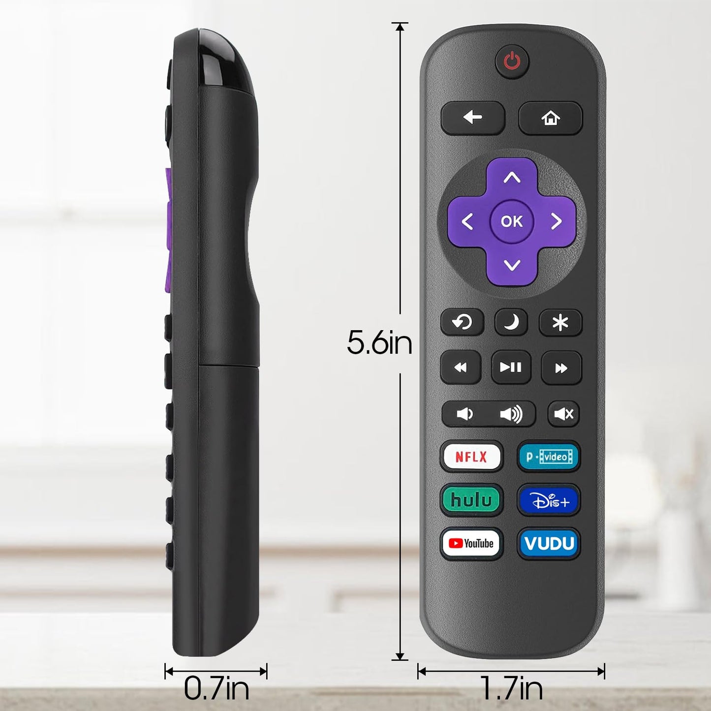 Replacement Remote for Roku TV – Compatible with TCL, Hisense, Onn, Sharp & Phil