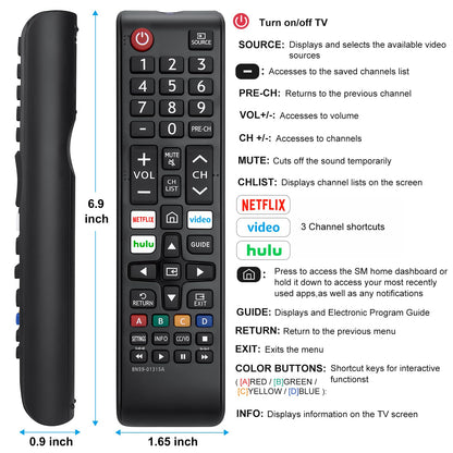 Universal Samsung TV Remote Replacement - Compatible with All Samsung Smart TV Models
