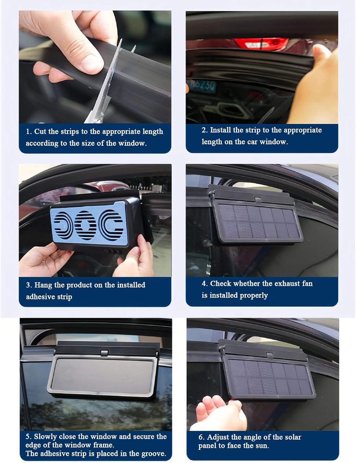 EcoVent | Solar Car Window Fan with Dual-Duct Airflow System | Efficient Ventilation for Comfortable Driving