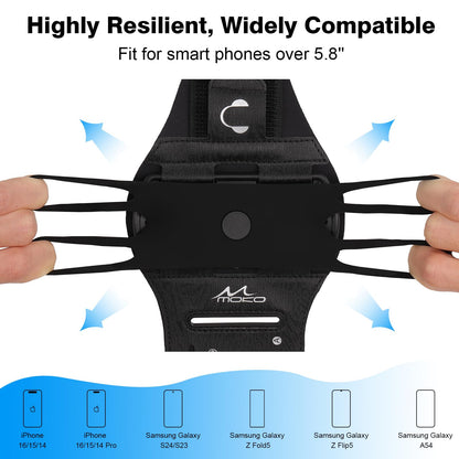 360 Rotatable Phone Armband - Compatible with iPhone 16 15 14 13 Pro Max and Samsung Galaxy