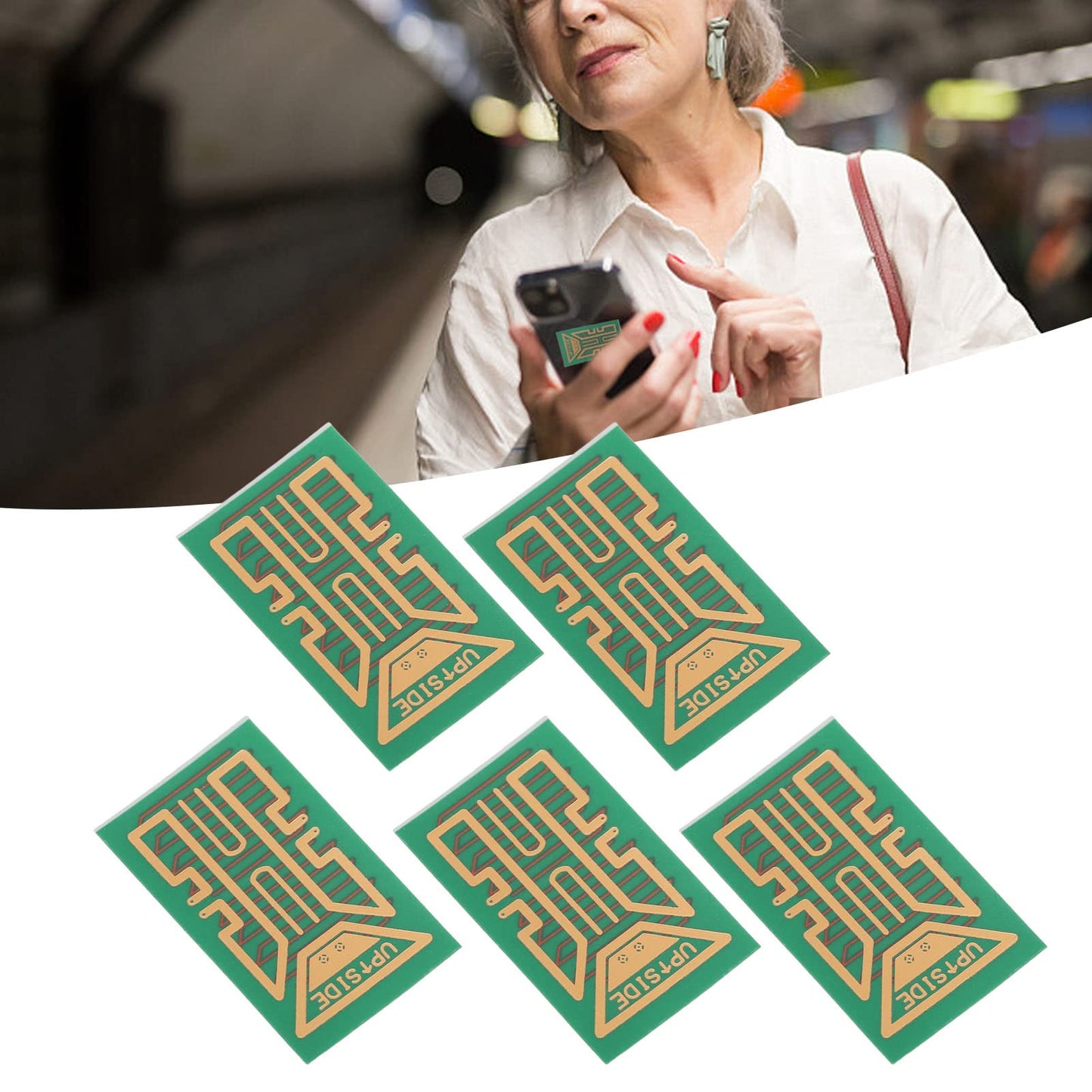 Signal Booster Stickers 5 Pack — Mobile Antenna Enhancer for Elevators, Tunnels