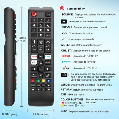Universal Samsung TV Remote Control Replacement - Compatible with All Samsung Smart Frame TVs