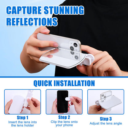 Clip-On Camera Mirror Reflection Clip - Selfie Mirror for Back Camera Scratch-Resistant
