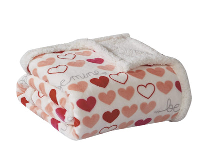FAITH, HOPE, LOVE HOME DÉCOR Heart Throw Blanket – Ultra Soft Microplush 50"x60" | Cozy Love Theme Gift for Couch, Bed, Travel | Washable