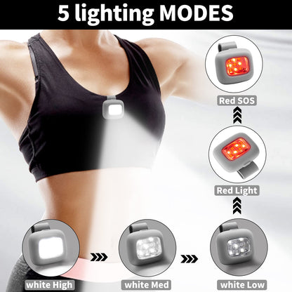 Led Safety Lights - Waterproof Hands-Free Running Lights With 5 Modes For Night