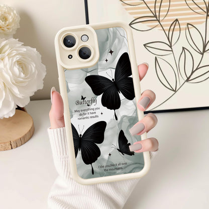iPhone 14 Case, Creative Butterfly Pattern Design for Girl Women, Soft Silic