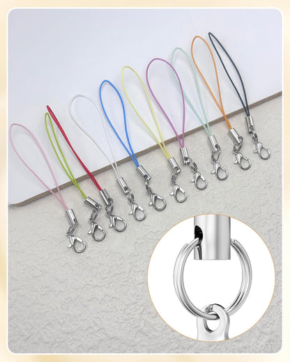 Charm Straps 100 Pack — Lobster Clasp Lanyard for Cell Phone, USB, Keychains & D