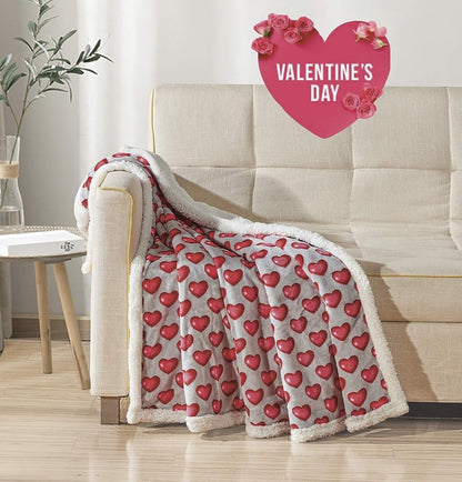 FAITH, HOPE, LOVE HOME DÉCOR Heart Throw Blanket – Ultra Soft Microplush 50"x60" | Cozy Love Theme Gift for Couch, Bed, Travel | Washable