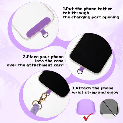 Pack Phone Wrist Strap, Colorful Phone Lanyard Bracelet With Universal Patch, Wr
