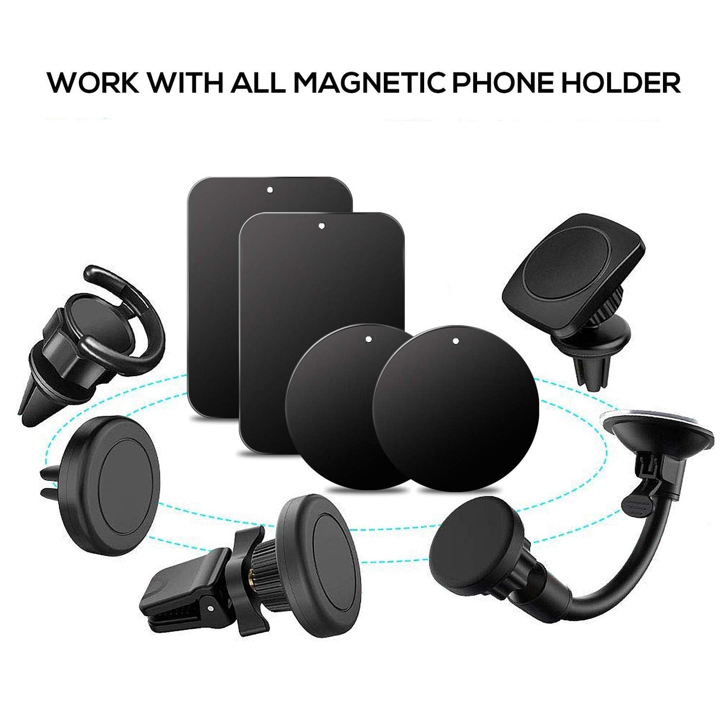 Magnetic Phone Mount - 4 Packs Universal Ultra Thin B