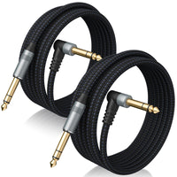 TRS Stereo Cable 2 Pack 10FT — Balanced Noise-Free Audio Cable for Guitar, Mixer