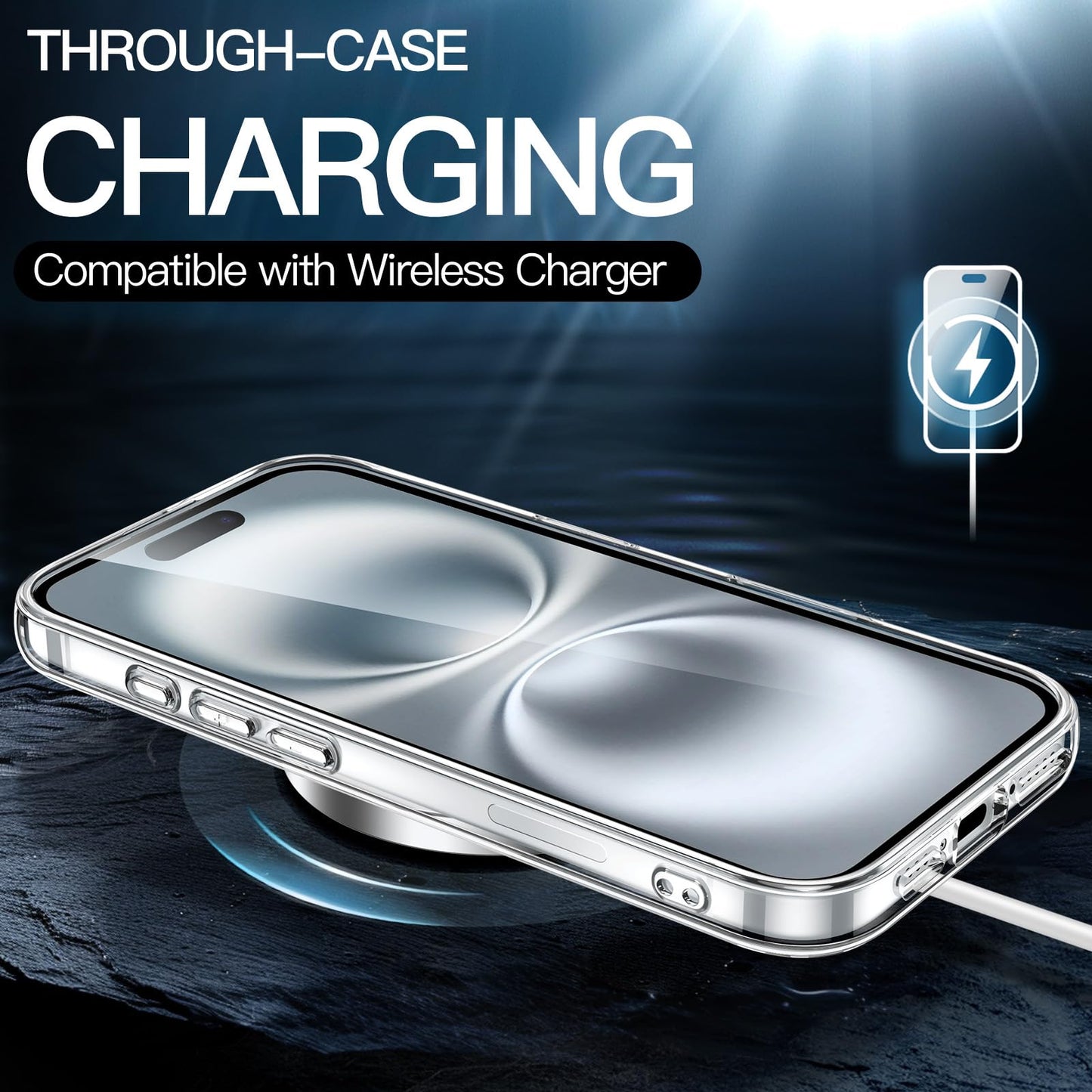Only For Iphone 16 Plus 6.7-Inch, Non-Yellowing Shockproof Phone Bumper Cover, A