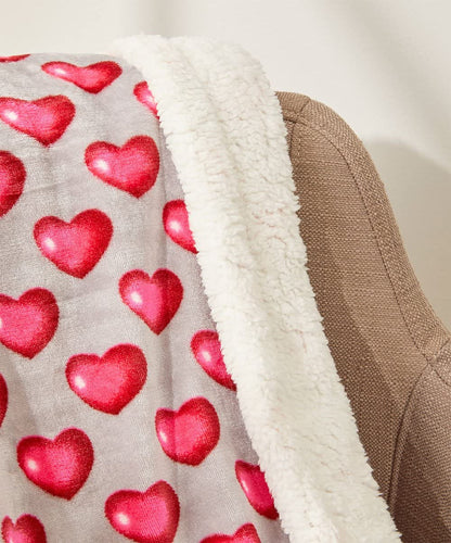 FAITH, HOPE, LOVE HOME DÉCOR Heart Throw Blanket – Ultra Soft Microplush 50"x60" | Cozy Love Theme Gift for Couch, Bed, Travel | Washable