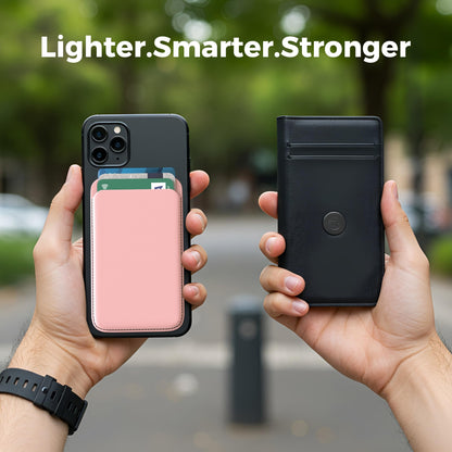 Wallet & Stand — Slim Vegan Leather Card Holder with N52 Magnets for iPhone 17/1