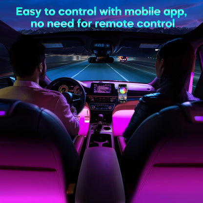 Interior LED Lights — Music Sync App Control Color Changing USB Strip Lights for