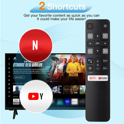 Remote Rc802V For Tcl Android Tv 4K Smart Tv Remote Control No Setup Required, 4