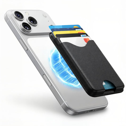 Portefeuille fin à 3 cartes — Cuir végétalien anti-RFID avec éjection de cartes pour iPhone 1