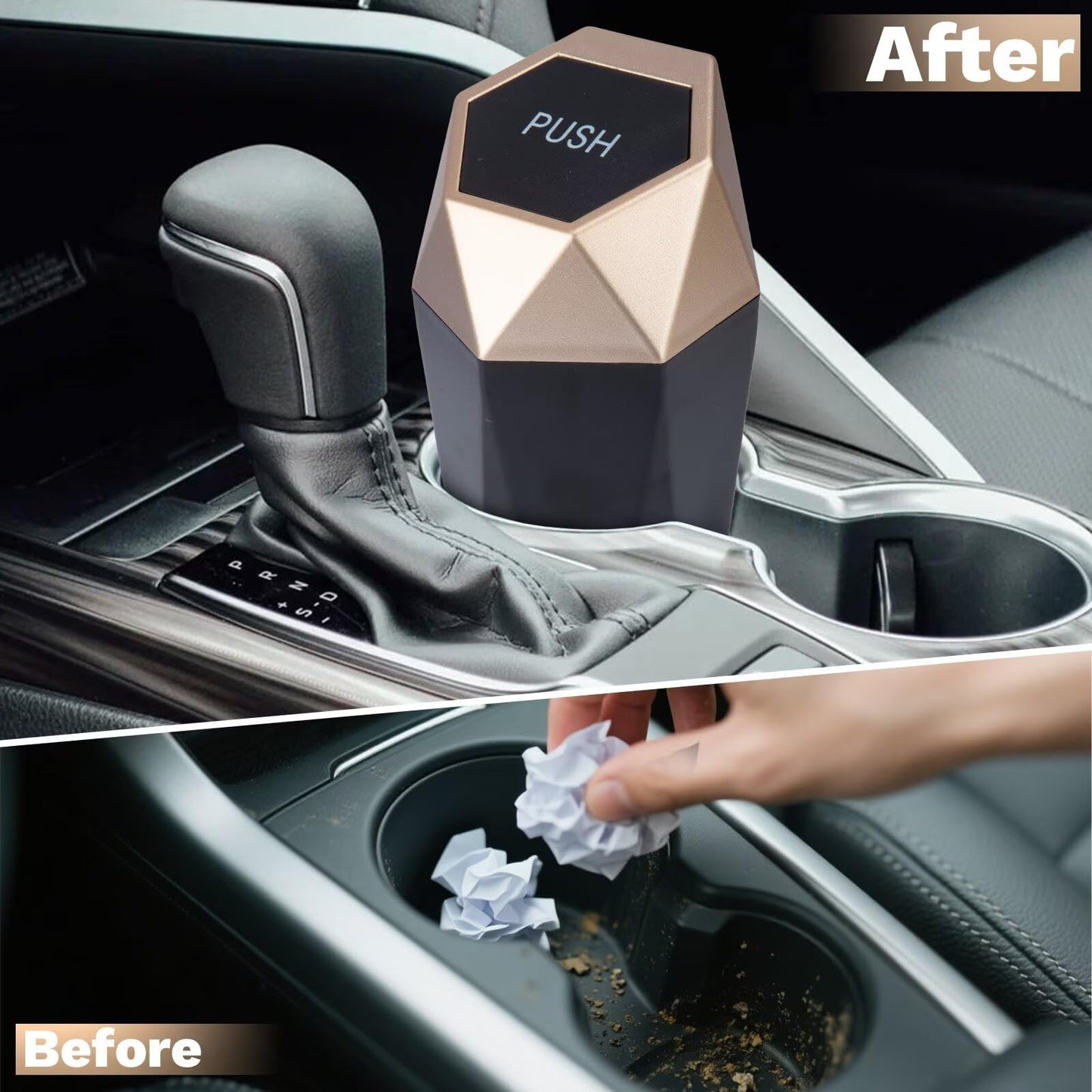 Trash Can, 2 Pack Car Trash Bin With Lid, Car Accessories For Women Interior, Ca