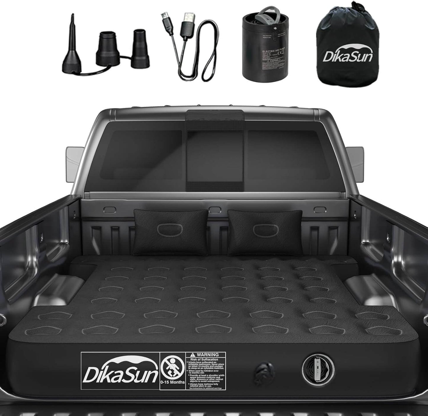 DikaSun 5.5-5.8ft Full Size Auto Inflate Truck Bed Air Mattress